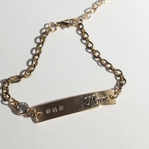 Gold 'Mom' Bracelet with Crystal Accents